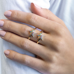  Rainbow Star Ring - Adina Eden's Jewels