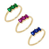 Combo / 8 Multi-Color Baguette Ring Set - Adina Eden's Jewels