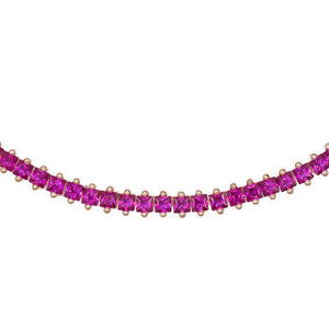 Magenta Colored Baguette Choker - Adina Eden's Jewels