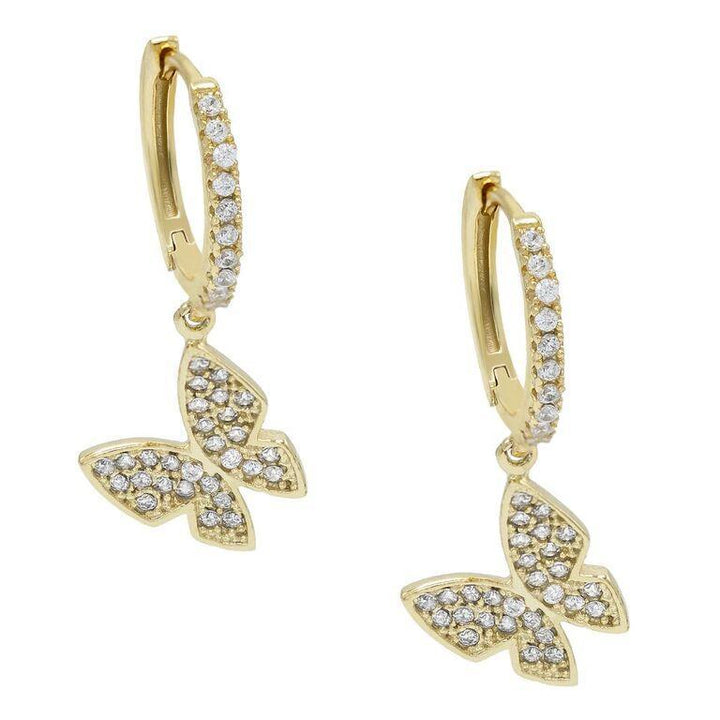 Gold Butterfly Huggie Earring - Adina Eden's Jewels