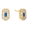 Sapphire Blue Baguette Stone Stud Earring - Adina Eden's Jewels