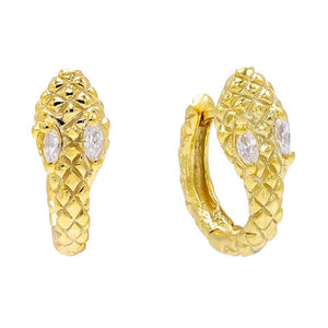 Gold Serpent Huggie Earring - Adina Eden's Jewels