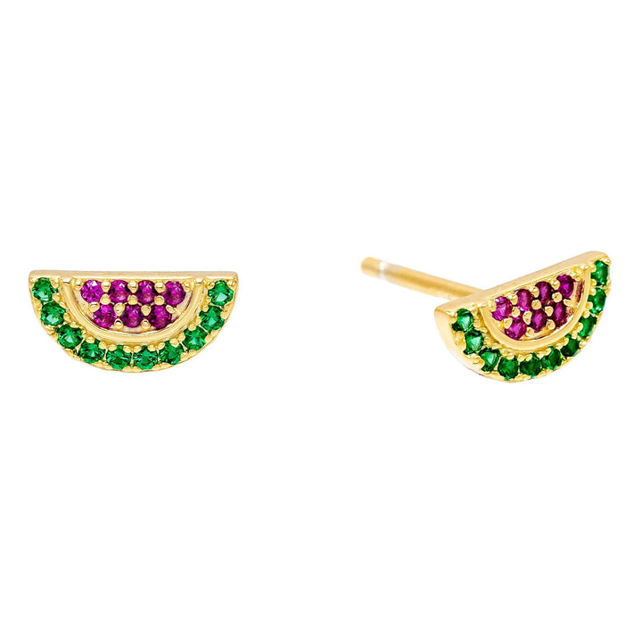 Multi-Color Watermelon Stud Earring - Adina Eden's Jewels