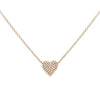 14K Rose Gold Diamond Small Heart Necklace 14K - Adina Eden's Jewels