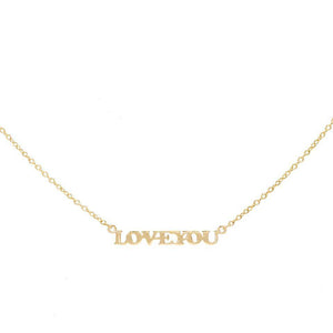 14K Gold Love You Necklace 14K - Adina Eden's Jewels