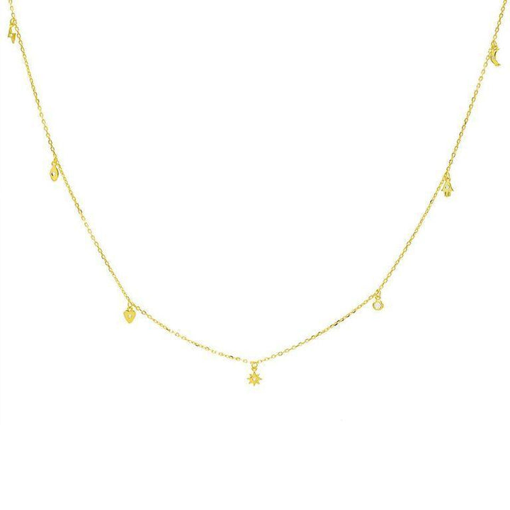 Gold Mini Charms Necklace - Adina Eden's Jewels