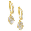 Gold Hamsa Huggie Earring - Adina Eden's Jewels