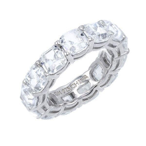 Silver / 5 Cushion Cut Eternity Band - Adina Eden's Jewels