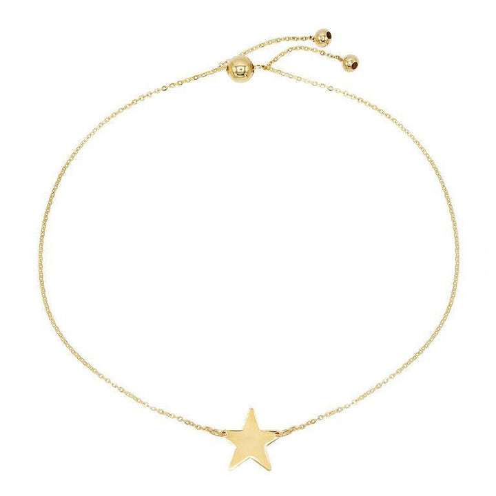 14K Gold Star Adjustable Bracelet 14K - Adina Eden's Jewels