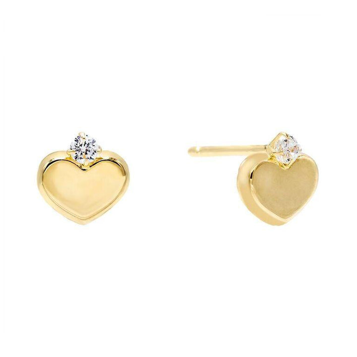 Mini Heart Stud Earring 14K