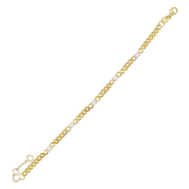 Gold Stone Chain Bracelet - Adina Eden's Jewels
