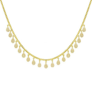 Gold Tear Drops Necklace - Adina Eden's Jewels