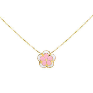 Sapphire Pink Pink Flower Necklace 14K - Adina Eden's Jewels