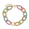  Multi-Color Chain Link Bracelet 14K - Adina Eden's Jewels