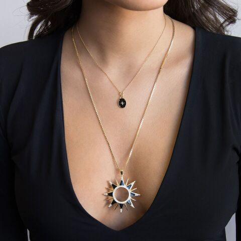  Enamel Sun Necklace - Adina Eden's Jewels