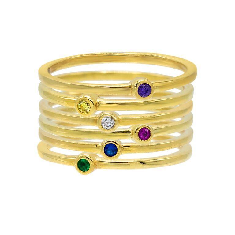 Gold Stackable Bezel Ring Set | Adina Eden Jewels
