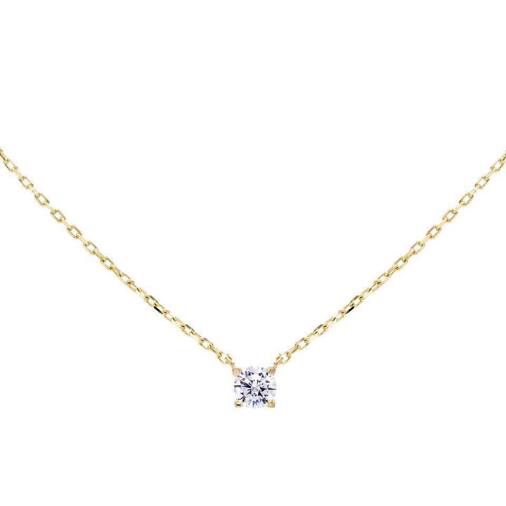 14K Gold Solitaire Necklace 14K - Adina Eden's Jewels