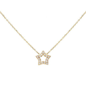 14K Gold Open Star Necklace 14K - Adina Eden's Jewels