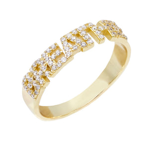 Gold / 7 Pavé Breathe Ring - Adina Eden's Jewels