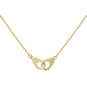 Gold Pavé Handcuff Necklace - Adina Eden's Jewels