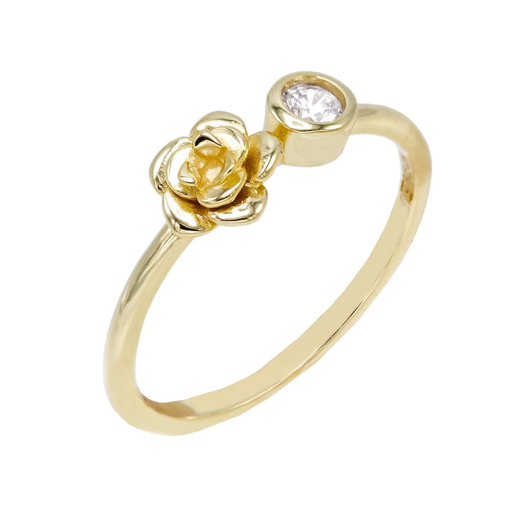 Gold / 8 Rose Bezel Ring - Adina Eden's Jewels