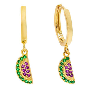 Multi-Color Watermelon Huggie Earring - Adina Eden's Jewels