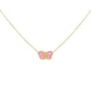 Sapphire Pink Pink Butterfly Necklace 14K - Adina Eden's Jewels