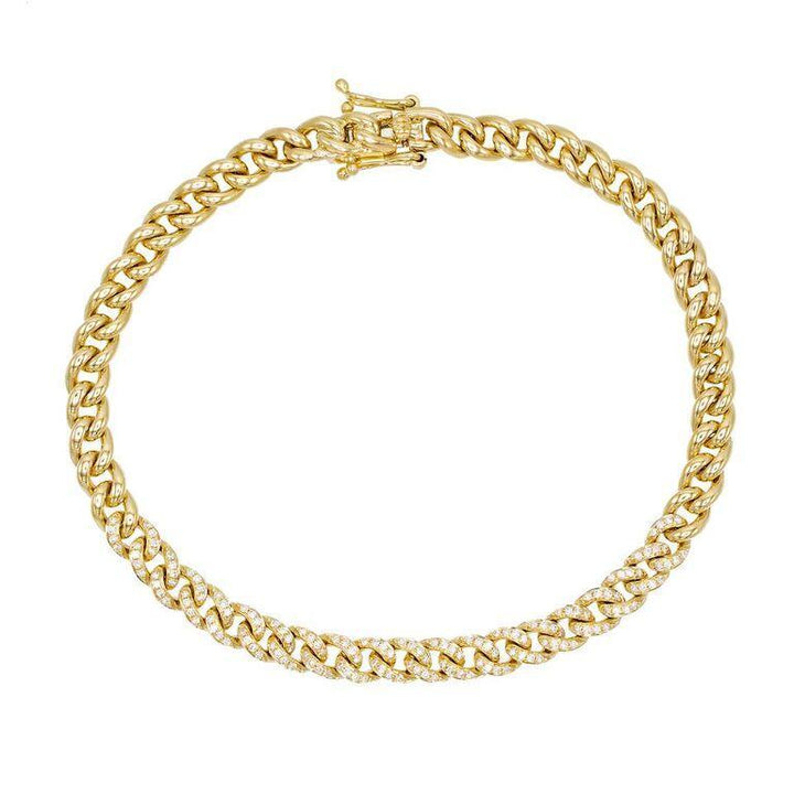  Diamond Cuban Chain Bracelet 14K - Adina Eden's Jewels