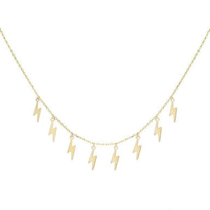 14K Gold Lightning Bolt Necklace 14K - Adina Eden's Jewels
