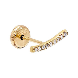 14K Gold Thin Bar Ear Climber 14K - Adina Eden's Jewels