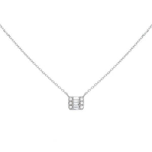 14K White Gold Mini Baguette Necklace 14K - Adina Eden's Jewels