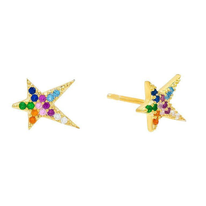 Multi-Color Rainbow Starburst Stud Earring - Adina Eden's Jewels