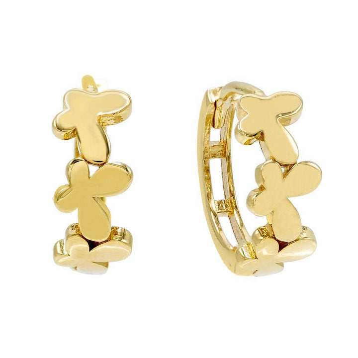 14K Gold Butterfly Huggie Earring 14K - Adina Eden's Jewels