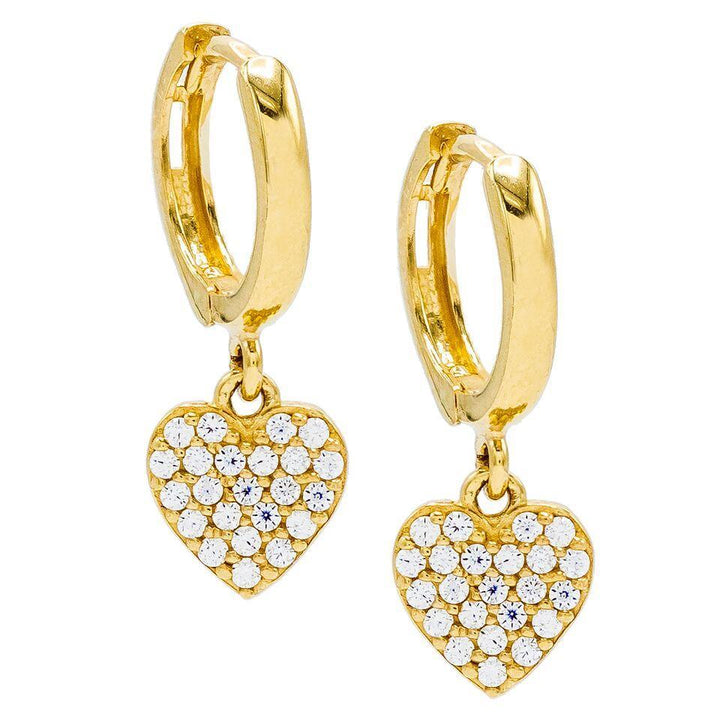 14K Gold Heart Huggie Earring 14K - Adina Eden's Jewels