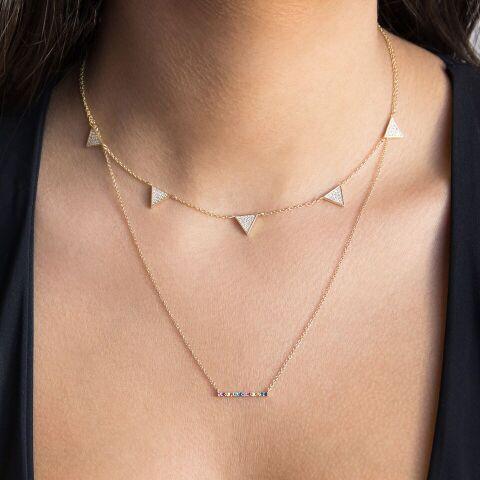  Pave Triangle Drop Necklace - Adina Eden's Jewels