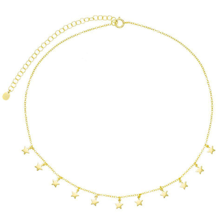 Gold Mini Hanging Stars Choker - Adina Eden's Jewels