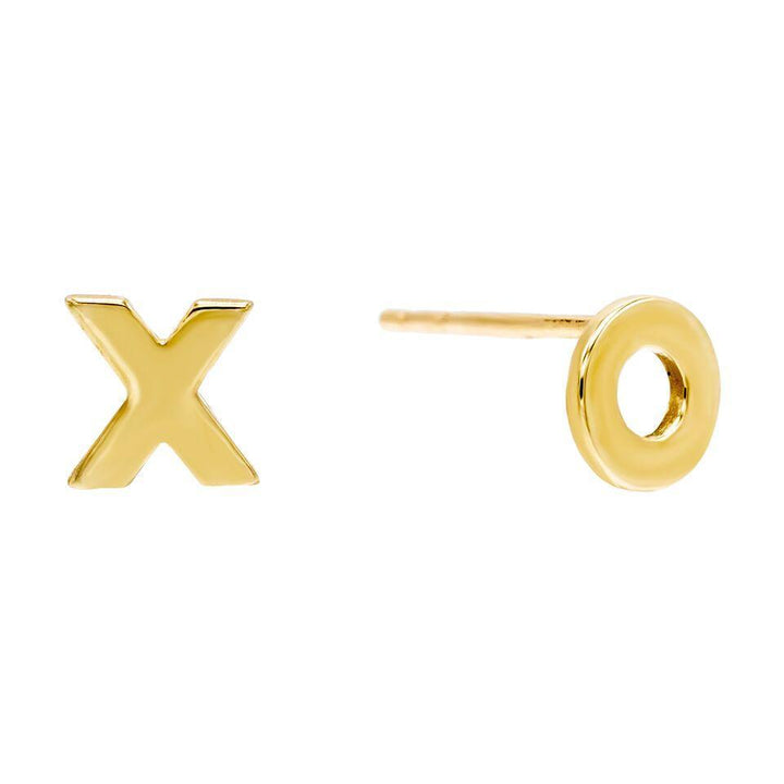 14K Gold XO Stud Earring 14K - Adina Eden's Jewels