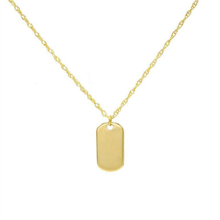 14K Gold Mini Dog Tag Necklace 14K - Adina Eden's Jewels
