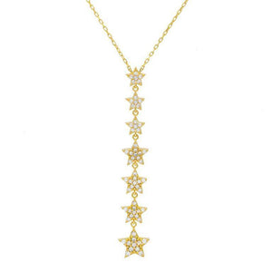 Gold Pavé Stars Lariat - Adina Eden's Jewels