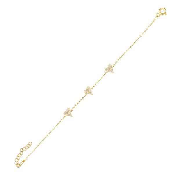 Gold Mini Hearts Bracelet - Adina Eden's Jewels