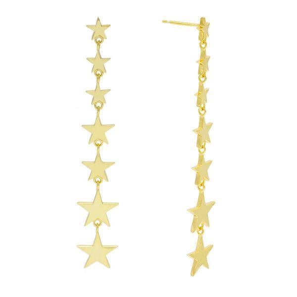 Gold Star Drop Stud Earring - Adina Eden's Jewels