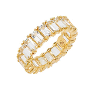  White Topaz Eternity Band 14K - Adina Eden's Jewels