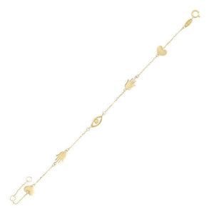 14K Gold Charm Bracelet 14K - Adina Eden's Jewels