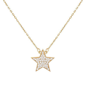Gold Pavé Star Necklace - Adina Eden's Jewels
