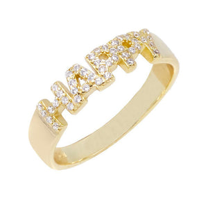 Gold / 9 Pavé Happy Ring - Adina Eden's Jewels