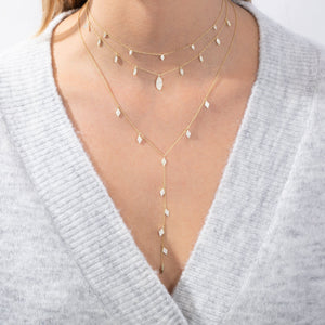  Pavé Dangling Teardrop Necklace - Adina Eden's Jewels