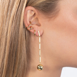  Pavé/Solid Bar Drop Earring - Adina Eden's Jewels