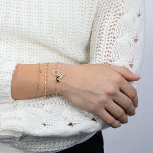 Diamond X Round CZ Shape Bracelet - Adina Eden's Jewels