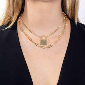  XL Open Link Lock Necklace - Adina Eden's Jewels