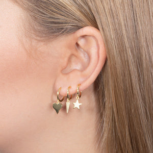  Solid Dangling Star Huggie Earring - Adina Eden's Jewels